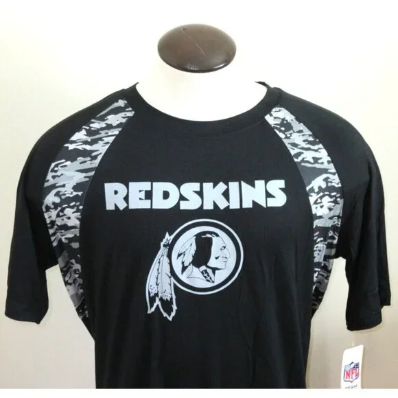 Washington Redskins NFL Team Apparel Men's SS Camo Shirt Black Grey NWT - Picture 5 of 5